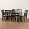 Baxton Studio Minette Sand Upholstered Espresso Wood 7-Piece Dining Set 164-10521-10519 - alternate 4